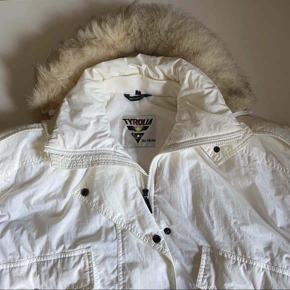 VTG TYROLIA SKIWEAR by HEAD Cream Women’s 6 Ski Jacket Detachable Faux Fur Hood - Picture 2 of 13